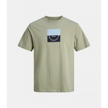 Jack Jones Jorcatskılls Square Brandıng Tee Sscn Ln Erkek Yeşil Tshirt 12290856-06