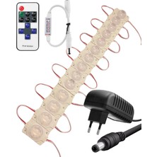 Powerr Led Aydınlatma 20 Adet 24 Volt 1,5 Watt Tek Lensli 6500K Beyaz 3030 Smd LED Modül 12A Tek Renk Rf Dimmer 2A Priz Tipi Adaptör Set