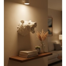 Selfbuysell Beyaz Renk 3D Ayı Başı Duvar Dekoru