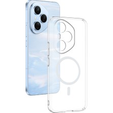 Cavora Honor 400 Pro Uyumlu Kılıf Kamera Korumalı Magsafe Wireless Şarj Özellikli Sert Sararmaz Kristal Şeffaf Kapak