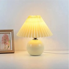 Normadia Vintage Pileli Seramik Krem Komidin ve Çok Amaçlı Çalışma Masası