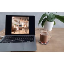 Skygo Pati Şeklinde USB Bardak Isıtıcı, Bardak Altı Isıtıcı, Şirin ve Pratik Tasarım, Su Geçirmez Yüzey, Kompakt ve Hafif, Ofis ve Ev Kullanımı Için Ideal, Enerji Tasarruflu