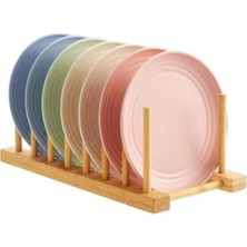 Skygo Bambu Tabak Standı – Bölmeli Doğal Ahşap Tabak Düzenleyici | Tabak, Kupa, Kapak, Tepsi ve Mutfak Gereçleri Için Çok Amaçlı Düzenleyici