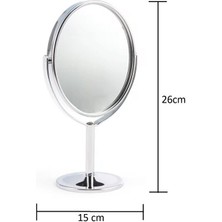 Norino Sonx Oval Masaüstü Ayaklı 360° Dönebilen, Işyeri, Seyahat Için Mini Krom Ayna 15X25CM