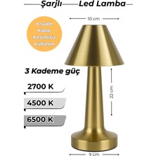 Normadia Şarjlı LED Masa Lambası, 3 Kademeli Renkli Işık, USB Güç Kaynağı