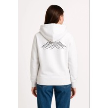 Tarz Yeri Kadın Nihilist Penguen Özel Tasarım Oversize Kapüşonlu Sweatshirt - Beyaz