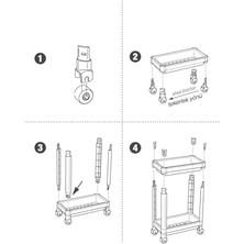 Skygo 2 Katlı Tekerlekli Tezgah Altı Düzenleyici, Mutfak, Banyo, Ardiye ve Depo Için Yer Tasarruflu Depolama Rafı | Kompakt ve Pratik Tasarım (40X36X23CM) (Gri)