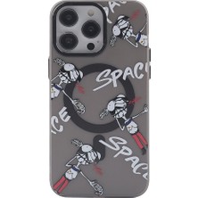 Marsilyan iPhone 14 Pro Kılıf Apollo Magneticsafe Desenli Kapak - Apollo Siyah - 3