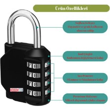 Skygo Ht-31 Kırılmaz Şifreli Asma Kilit 4 Haneli Su Geçirmez Paslanmaz Sertleştirilmiş Çelik Dolap Kilidi Tsa Onaylı