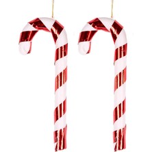 Skygo Yılbaşı Süsü Baston 2'li Set Kırmızı-Beyaz 8X21 Cm.