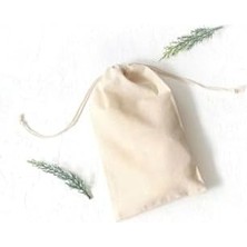 Skygo Bağcıklı Krem Ham Bez Kumaş Kese, 9X12 cm 10 Adet