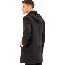 Velmora Erkek Desenli Palto Zamansız Şıklık, Modern Dokunuş Siyah