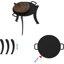 Sumua Store Metal Kamp Ocağı 30 cm | 5 mm Kalın Sac | Taşınabilir Kamp Mangalı | Izgara