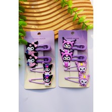 Kız Çocuk Kuromi Toka (2 Adet Metal Pens - 2 Adet Çıtçıt Toka )