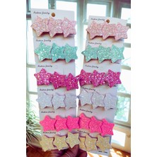 Simli Glitter Yıldız Figürlü Pens Toka 2 Adet