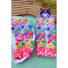 Kız Çocuk Kelebek Figürlü Renkli Lastik Toka 5 Çift 10 Adet