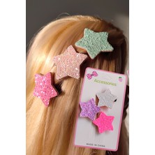 Kız Çocuk Simli Pens Toka 3 Adet