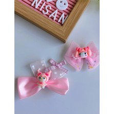 Kuromi & My Melody & Cinnamoroll Saten Simli Fiyonk Pens Toka