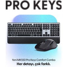 Daxi MK550 Pro Keys Comfort Combo Kablosuz Bluetooth Klavye Mouse Seti, Scissor-Switch Klavye, Türkçe Q