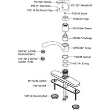 Skygo LK1000CR Üç Delikli Güverte Montajlı Mutfak Bataryası Kolu ve Rozet, Krom