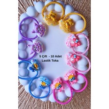 Kız Çocuk Kuromi ve Arkadaşları Lastik Toka ( 5 Çift - 10 Adet )