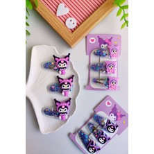 Içleri Pulcuklu Kuromi Çıt-Çıt Toka 3 Adet