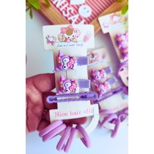 Kuromi Set Toka  Kız Bebek ve Çocuk ( 3 Adet Kıstırmalı-5 Lastik Toka )