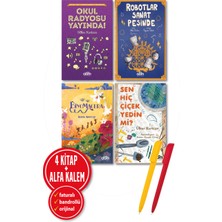 Abm Yayınevi Alfa Kalem+Okul Radyosu+Robotlar Sanat Peşinde+Biyomacera+Sen Hiç Çiçek Ülker Kurtcan 4 Kitap