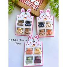 12 Adet Nude Renkli Mandal Toka (3 Farklı Model)