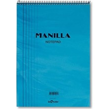Skygo Lé 41400/1 Manila Notepad Yumuşak Kapak, 1.hamur Kağıt Spiralli, Mavi