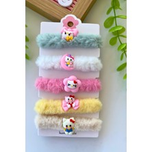 Kız Çocuk Peluş 5'li Lastik Toka