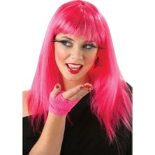 Alvo Store Buğz Uzun Pembe Renk Parti Peruğu