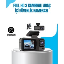 Alvo Store Buğz 3 Kameralı Araç Içi Kayıt Cihazı 1080P Full Hd Gece Görüşlü ve Wi-Fi Bağlantılı