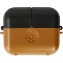 Buğz Airpods 3 (3.nesil) Basmalı Kılıf - Kahverengi-Siyah