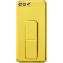 Buğz Iphone 7 Plus Kılıf Coco Deri Standlı Kapak - Sarı