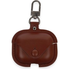 Buğz Airpods Pro 2 (2.nesil) Çanta Deri Kılıf - Kahverengi