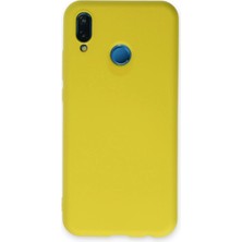 Buğz Huawei P20 Lite Kılıf Nano Içi Kadife Silikon - Sarı