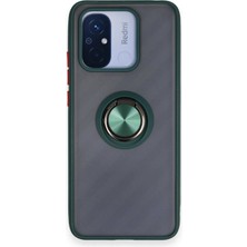 Buğz Xiaomi Redmi 12C Kılıf Montreal Yüzüklü Silikon Kapak - Yeşil