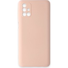 Buğz Samsung Galaxy M31S Kılıf Nano Içi Kadife Silikon - Pudra