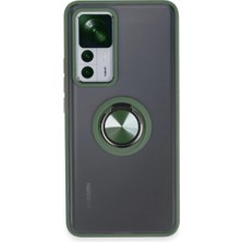 Buğz Xiaomi Mi 12T Pro Kılıf Montreal Yüzüklü Silikon Kapak - Yeşil