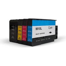 Skygo Bitmeyen Kartuş Hp Uyumlu Muadil Kartuşlar, 1 Takim- 4 Adet Bk Hp 950XL/951XL Uyumlu Kartuşlar - Pro 8600 Plus/pro 251/ Pro 276/ Pro 8100/8610/ 8620