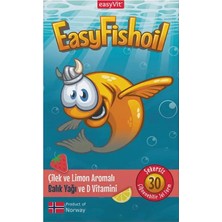 Easyvit Easyfishoil Omega 3 Çilek ve Limon Aromalı 30 Tablet - Dezenfektan Hediyeli (%72 Alkol)