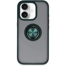 Mey İthalat Bfs  iPhone 16 Kılıf Montreal Yüzüklü Silikon Kapak - Yeşil