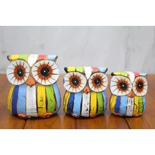 DS LLC Ieg ™ Ahşap 3'lü Baykuş Seti Model 4 DSLLCRS-IEGK34