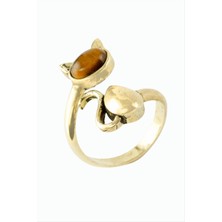 DS LLC Kedi Doğaltaşlı Otantik Yüzük DLLSRSBJ34