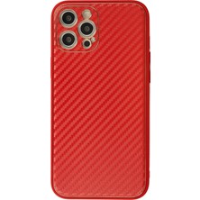 Mey İthalat Bfs  iPhone 12 Pro Max Kılıf Coco Karbon Silikon - Kırmızı