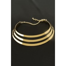 DS LLC Çizgili Metal Tasma Kolye DLLSRSBJ34