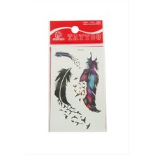 DS LLC Kuş Tüy Tattoo Dövme Sticker DLLSRSBJ34