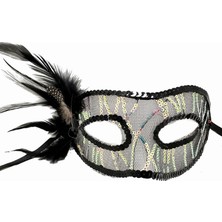 DS LLC Ieg ™ Siyah Yandan Tüylü Pul Payet Maskesi DSLLCRS-IEGK34