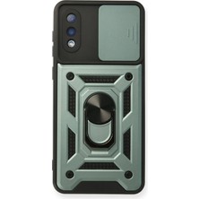 Mey İthalat Bfs  Samsung Galaxy A02 Kılıf Pars Lens Yüzüklü Silikon - Yeşil